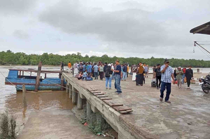Suasana Arus Balik di Perairan Rohil