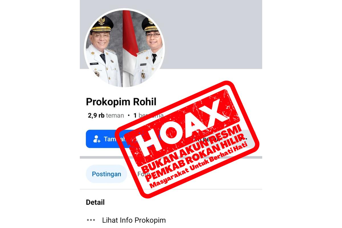 Tangkapan Layar Akun Palsu Mengatasnamakan Prokopim Rohil