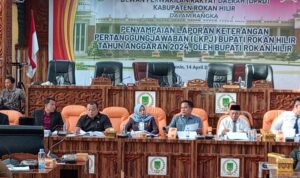 Suasana penyampaian Laporan Keterangan Pertanggungjawaban (LKPJ) Bupati Rokan Hilir
